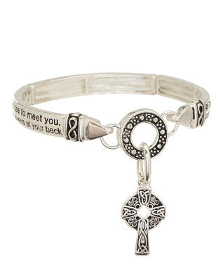 Blessed Bracelet, Silver Cross Bracelet, Sterling Silver, Charm