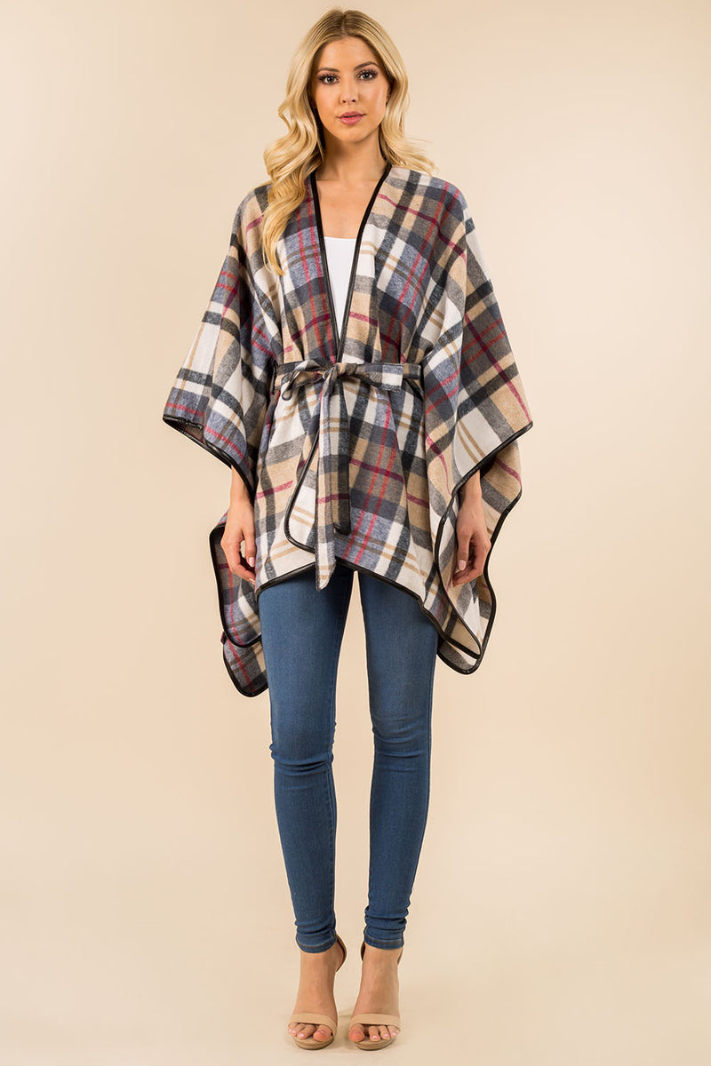 PLAID BELTED RUANA-TWO COLORS – Timeless Irish Treasures